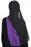 Ylva - Lilla & Sort Praktisk Chiffon Hijab
