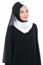 Ylva - Hvid & Sort Praktisk Chiffon Hijab