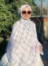Zakiyah - Hvid Mønstred Bomuld Hijab