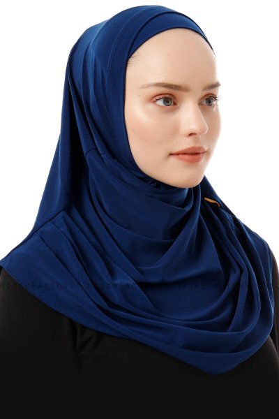 Esma - Lys Marine Blå Amira Hijab - Firdevs