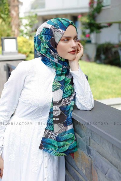Kader - Grøn Mønstrede Hijab - Sal Evi