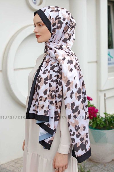 Leopard Mønstret Twill Hijab - Sal Evi