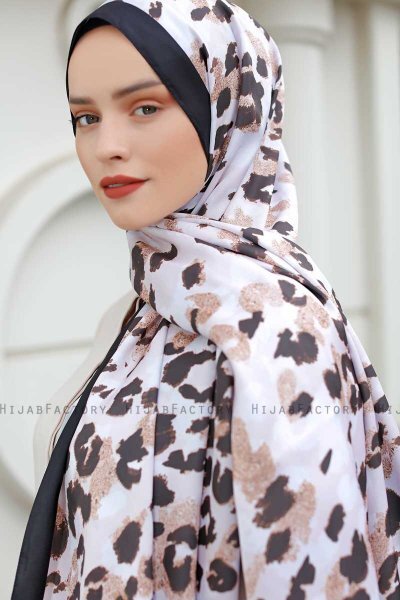 Leopard Mønstret Twill Hijab - Sal Evi