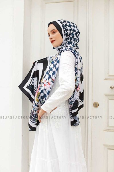 Krystal Mønstret Twill Hijab - Sal Evi