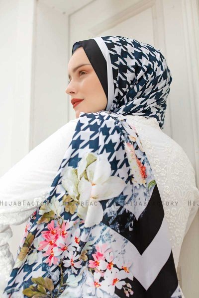 Krystal Mønstret Twill Hijab - Sal Evi