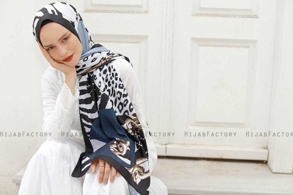 Kjede Mønstret Twill Hijab - Sal Evi