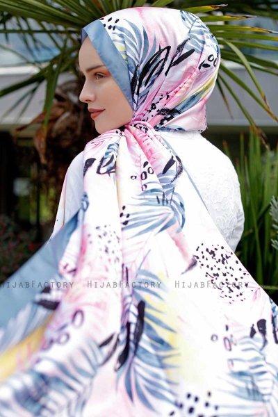 Pink Breeze Mønstret Twill Hijab - Sal Evi