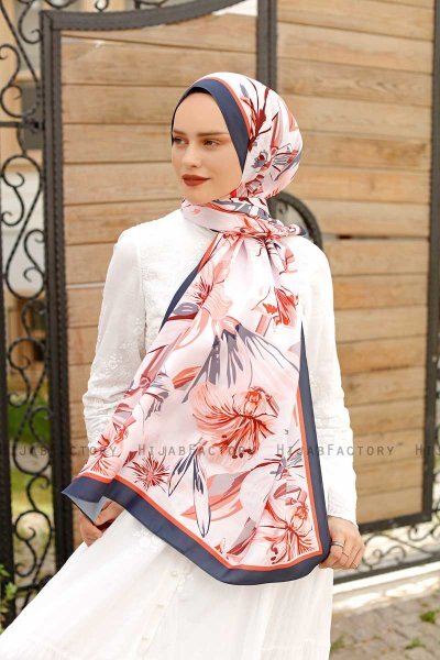 Honeysuckle Mønstret Twill Hijab - Sal Evi
