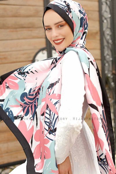 Garden Mønstret Twill Hijab - Sal Evi