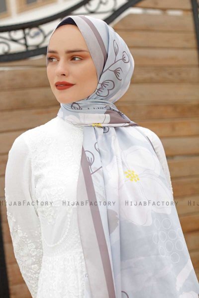 Daisy Mønstret Twill Hijab - Sal Evi