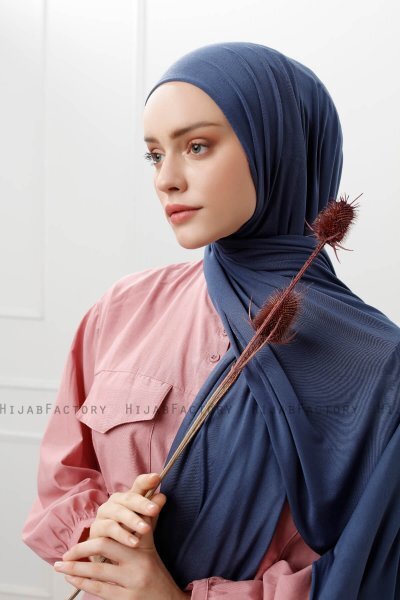 Sibel - Marine Blå Jersey Hijab