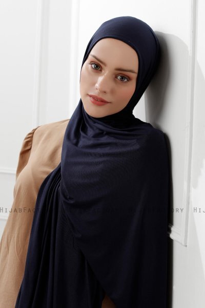 Sibel - Mørk Marine Blå Jersey Hijab