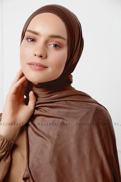 Sibel - Mørkebrun Jersey Hijab