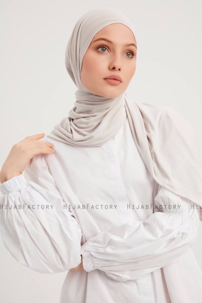 Sibel - Bone Grey Jersey Hijab