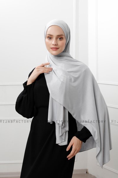 Sibel - Silver Jersey Hijab