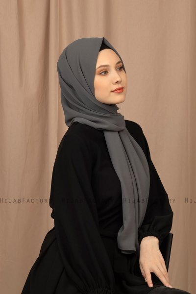 Yildiz - Grå Crepe Chiffon Hijab