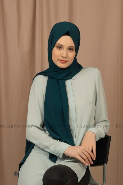 Yildiz - Mørkegrøn Crepe Chiffon Hijab