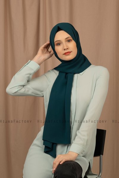 Yildiz - Mørkegrøn Crepe Chiffon Hijab