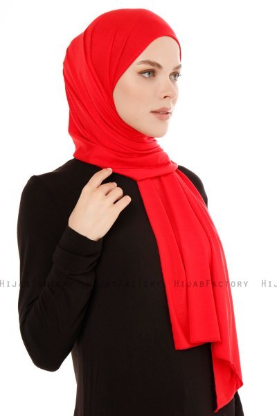 Melek - Rød Premium Jersey Hijab - Ecardin