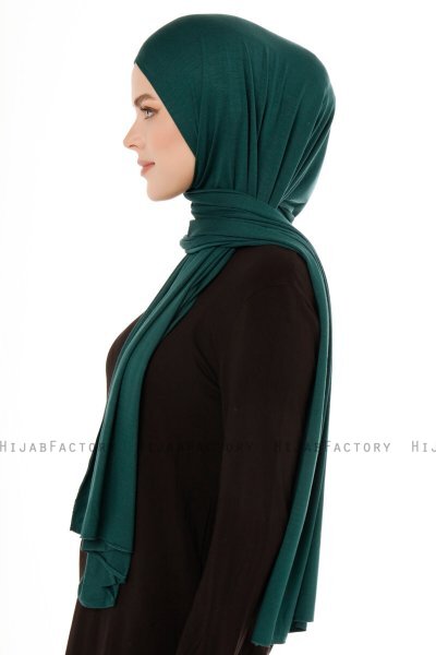 Melek - Mørkegrøn Premium Jersey Hijab - Ecardin
