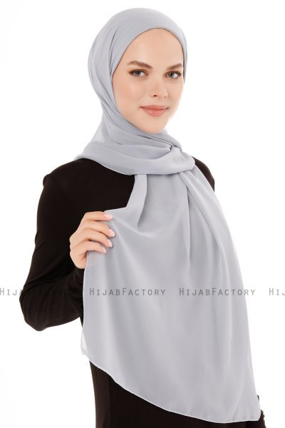 Derya - Lysegrå Praktisk Chiffon Hijab