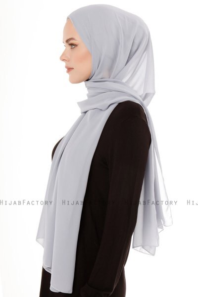 Derya - Lysegrå Praktisk Chiffon Hijab