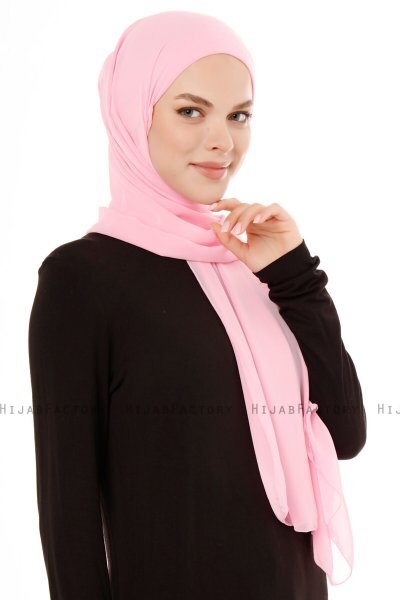 Derya - Pink Praktisk Chiffon Hijab