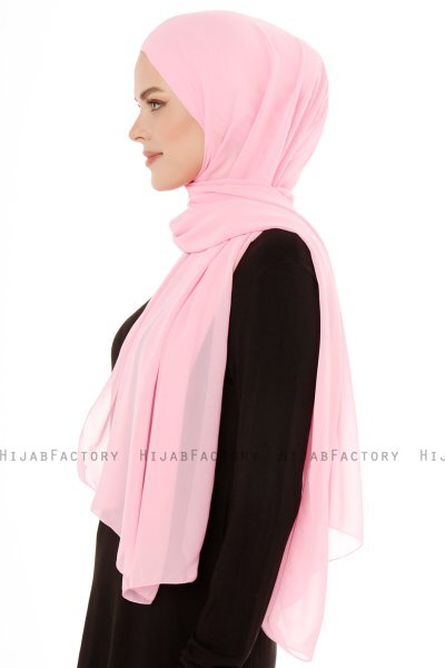 Derya - Pink Praktisk Chiffon Hijab