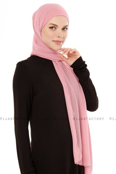 Derya - Mørkrosa Praktisk Chiffon Hijab