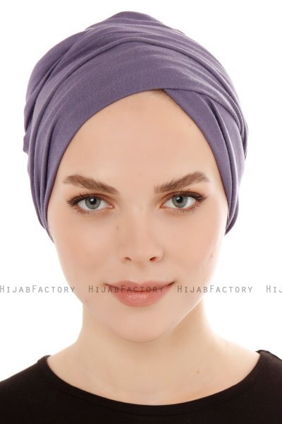 Belinay - Mørke Lilla Turban - Ecardin