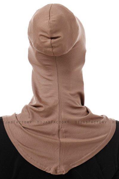 Damla - Mørk Taupe Ninja Hijab Mask Amta