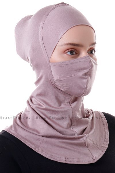 Damla - Stengrå Ninja Hijab Mask Amta