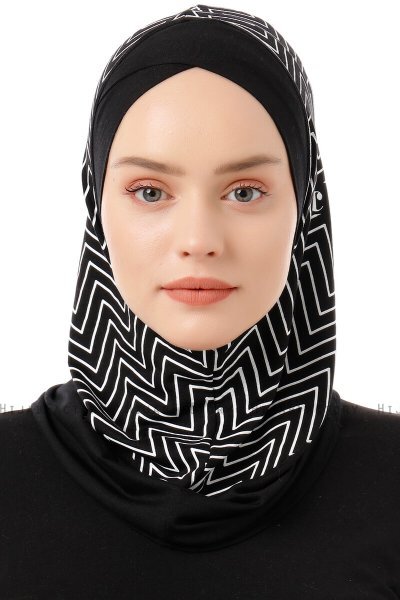 Silva Cross - Sort & Hvid One-Piece Al Amira Hijab