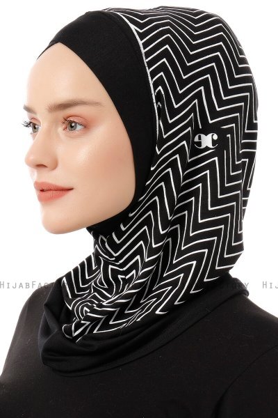 Silva Cross - Sort & Hvid One-Piece Al Amira Hijab