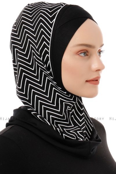 Silva Cross - Sort & Hvid One-Piece Al Amira Hijab