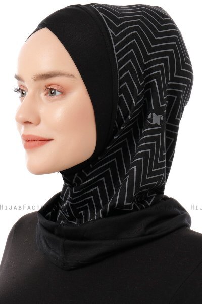 Silva Cross - Sort & Lysegrå One-Piece Al Amira Hijab