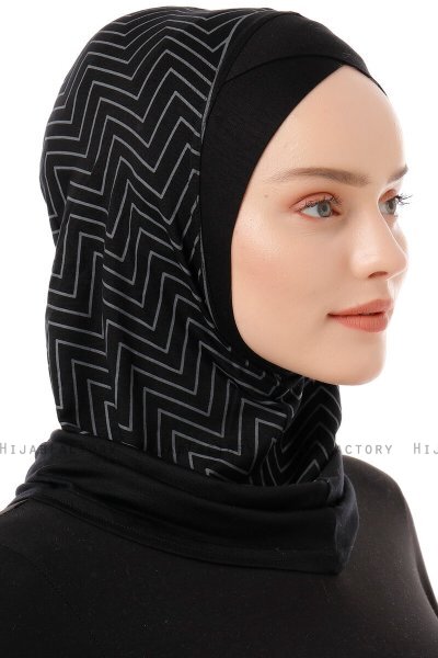 Silva Cross - Sort & Lysegrå One-Piece Al Amira Hijab