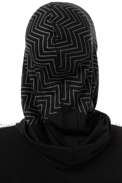 Silva Cross - Sort & Lysegrå One-Piece Al Amira Hijab