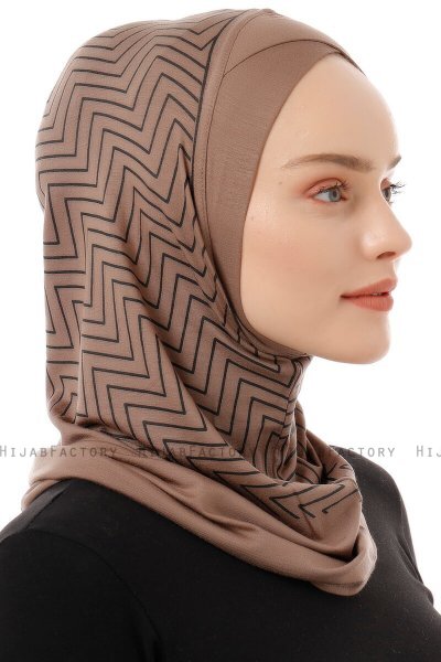 Silva Cross - Mørk Taupe One-Piece Al Amira Hijab