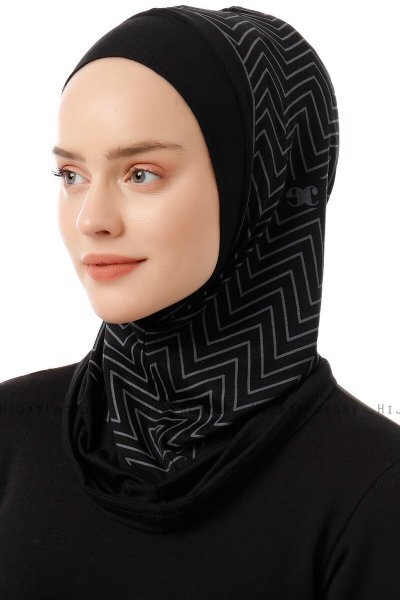 Silva Plain - Sort & Lysegrå One-Piece Al Amira Hijab