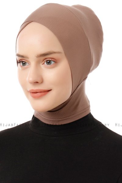 Elnara - Mørk Taupe Cross Hijab Amta