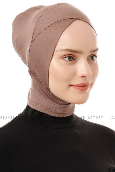 Elnara - Mørk Taupe Cross Hijab Amta