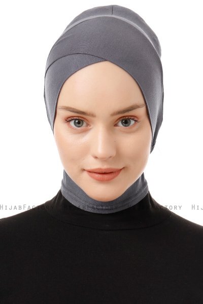 Elnara - Mørkegrå Cross Hijab Amta