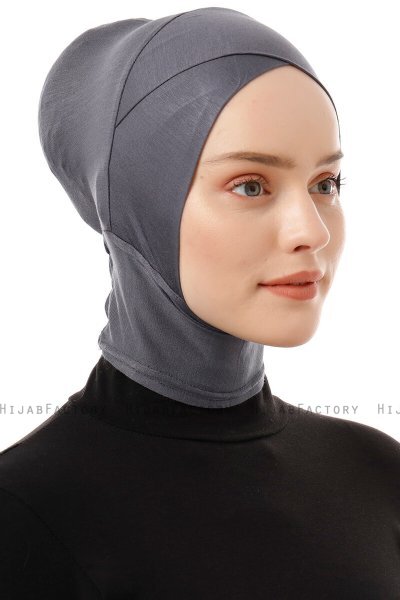 Elnara - Mørkegrå Cross Hijab Amta
