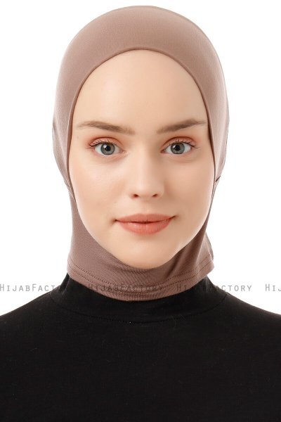 Elnara - Mørk Taupe Plain Hijab Amta