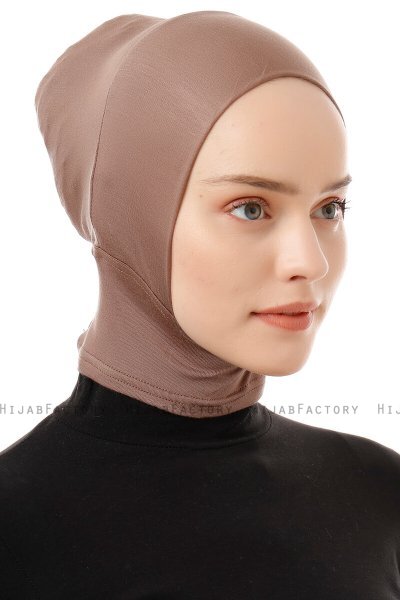 Elnara - Mørk Taupe Plain Hijab Amta