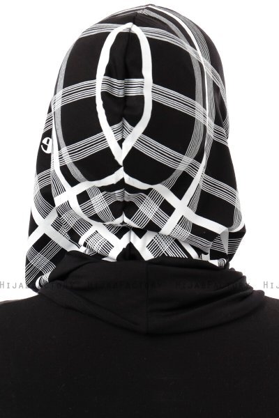 Ekose Plain - Sort & Hvid One-Piece Al Amira Hijab