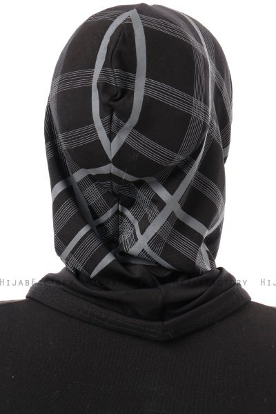 Ekose Plain - Sort & Lysegrå One-Piece Al Amira Hijab