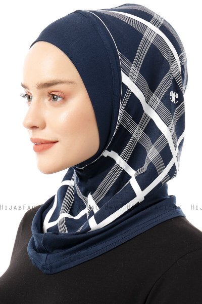 Ekose Plain - Marine Blå One-Piece Al Amira Hijab