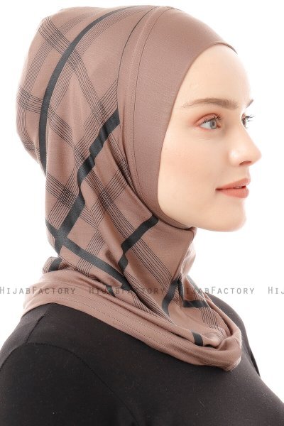 Ekose Plain - Mørk Taupe One-Piece Al Amira Hijab
